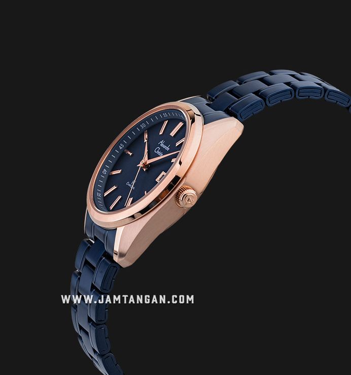 Alexandre Christie Classic Steel AC 8660 LD BURBU Ladies Blue Dial Blue Stainless Steel Strap