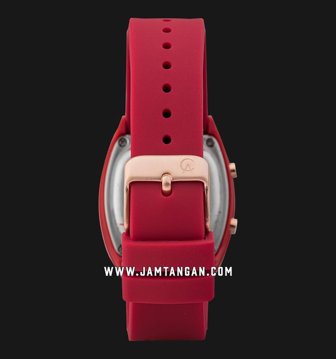Alexandre Christie Digi AC 9360 LH RRGBARE Ladies Black Digital Dial Red Rubber Strap