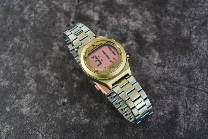 Alexandre Christie Digi AC 9385 LH BGNLE Ladies Digital Dial Green Stainless Steel Strap