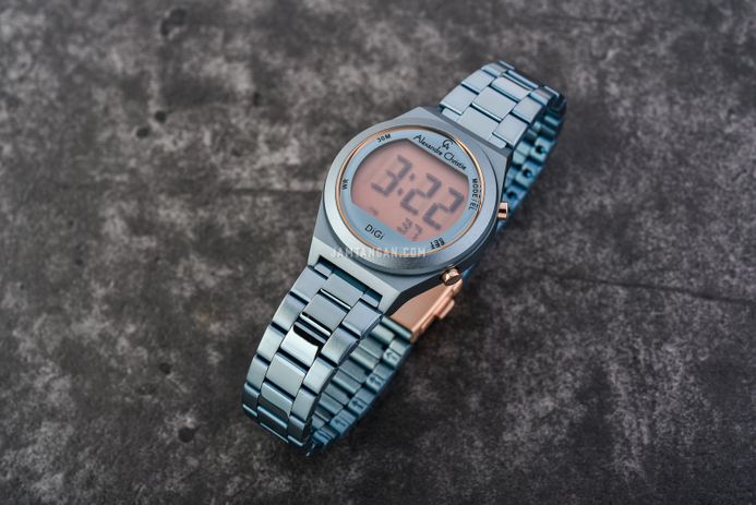 Alexandre Christie Digi AC 9385 LH BIULB Ladies Digital Dial Blue Stainless Steel Strap