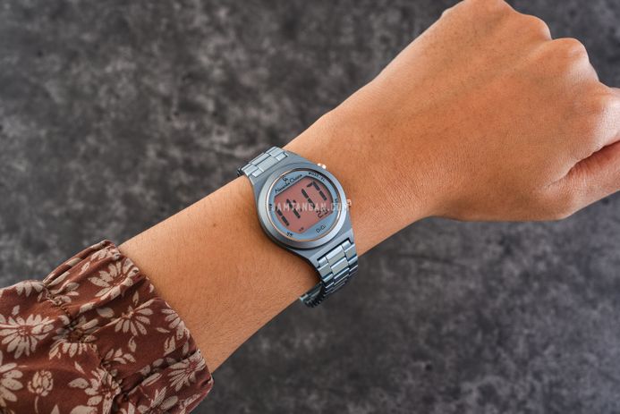 Alexandre Christie Digi AC 9385 LH BIULB Ladies Digital Dial Blue Stainless Steel Strap