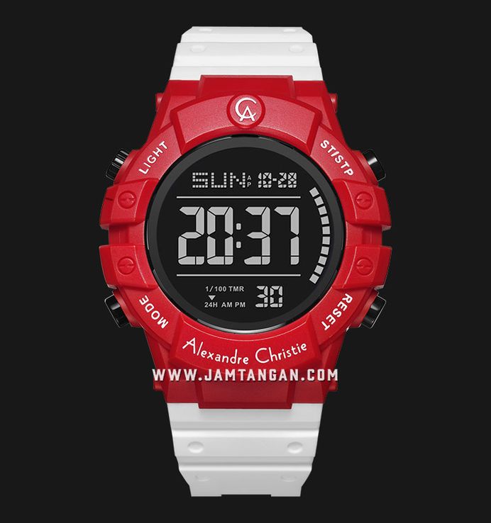 Alexandre Christie Digi AC 9387 MH RIPRESL Men Digital Dial White Rubber Strap