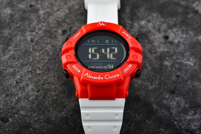 Alexandre Christie Digi AC 9387 MH RIPRESL Men Digital Dial White Rubber Strap