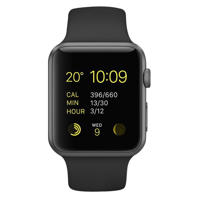 Apple Watch 42mm Space Gray Aluminum Case with Black Sport Band