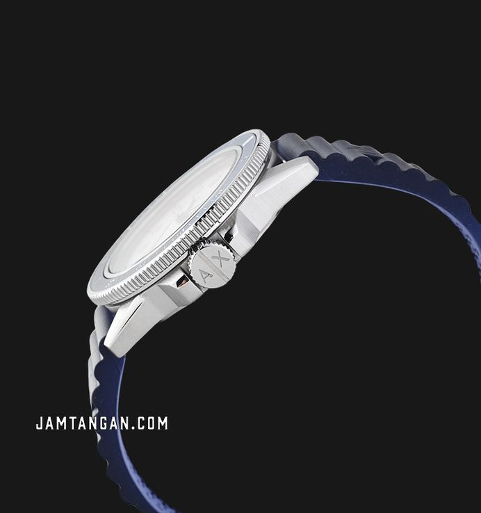 Armani Exchange Leonardo AX1859 White Dial Blue Silicone Strap