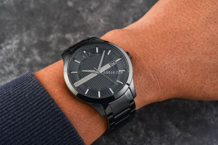 Armani Exchange AX2104 Men Black Dial Black Stainless Steel Strap