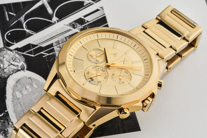 Armani Exchange AX2602 Chronograph Gold Dial Gold Stainless