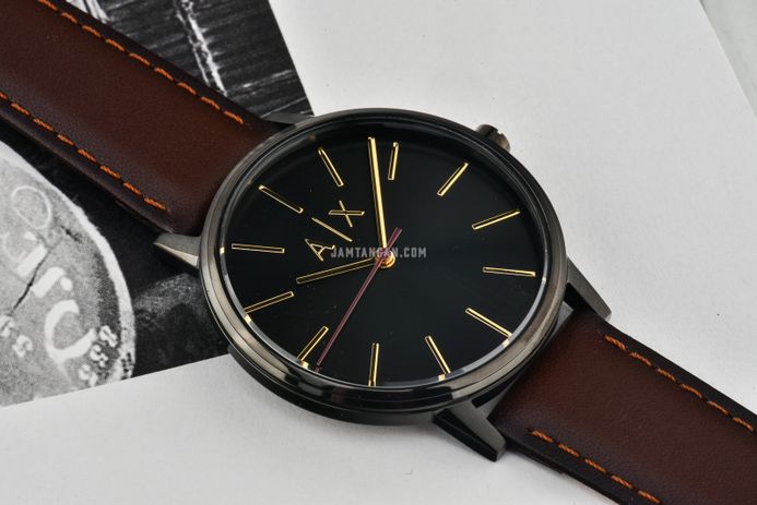 Armani Exchange AX2706 Cayde Black Dial Brown Leather Strap