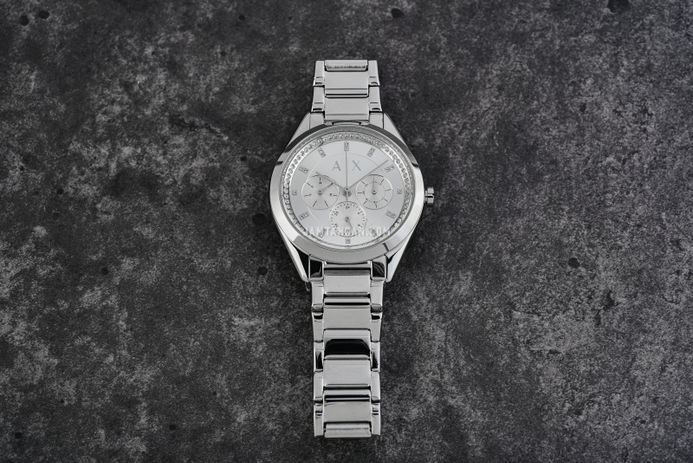 Armani Exchange AX5654 Ladies Silver Dial Stainless Steel Strap