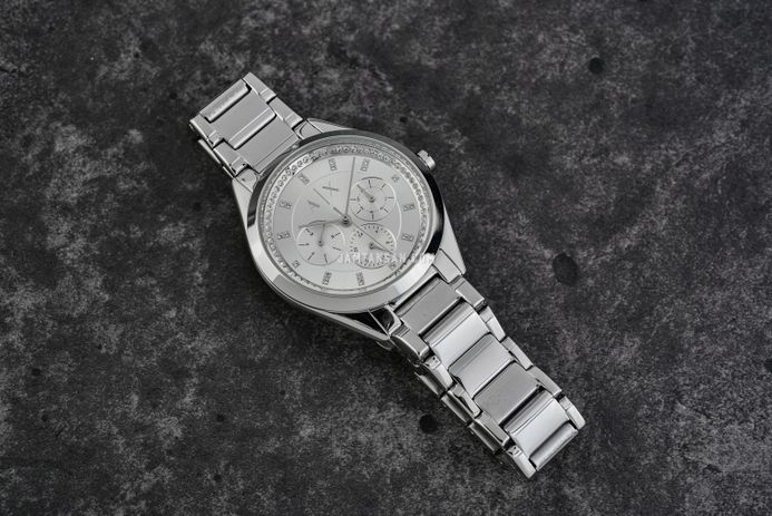 Armani Exchange AX5654 Ladies Silver Dial Stainless Steel Strap