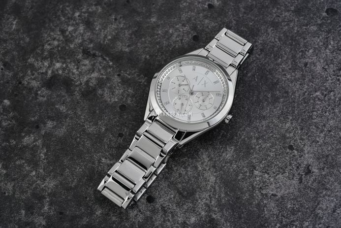 Armani Exchange AX5654 Ladies Silver Dial Stainless Steel Strap