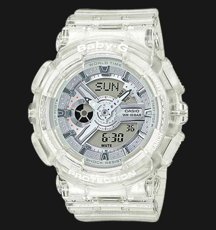 Casio Baby-G BA-110CR-7ADR Aqua Planet Digital Analog Dial Transparent Resin Band