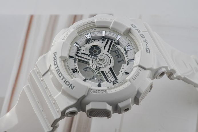 Casio Baby-G BA-110X-7A3DR Digital Analog Dial White Resin Band
