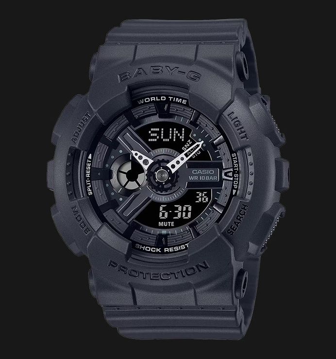 Casio Baby-G BA-110XBC-1ADR Digital Analog Dial Black Resin Band