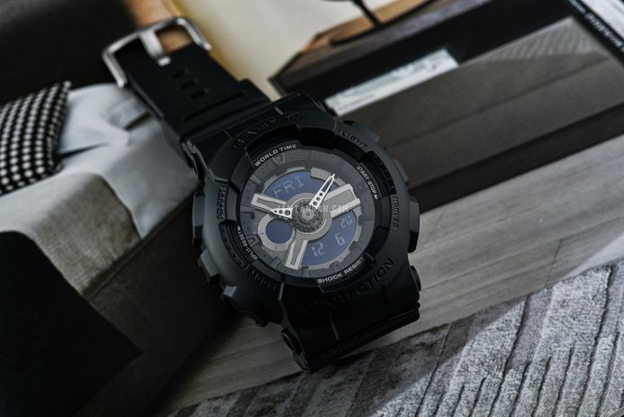Casio Baby-G BA-110XBC-1ADR Digital Analog Dial Black Resin Band