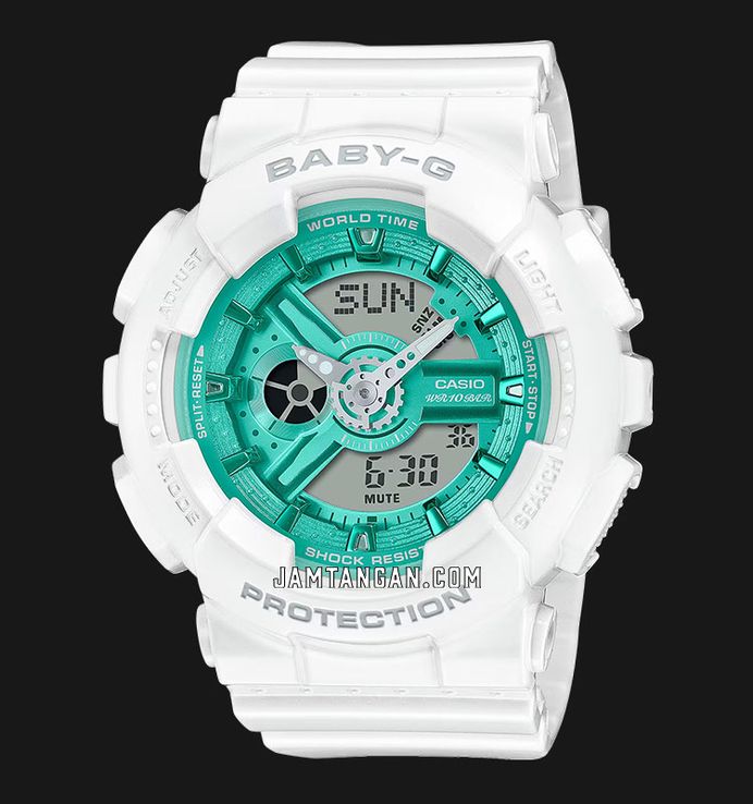 Casio Baby-G X ITZY BA-110XWS-7ADR Seasonal Collection Digital Analog Dial White Resin Band