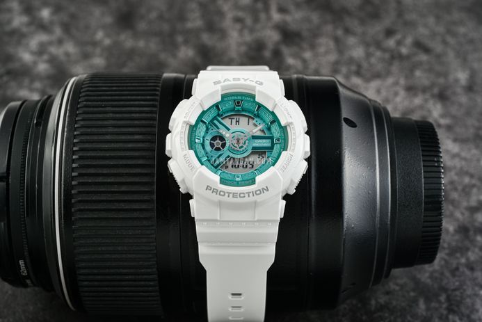 Casio Baby-G X ITZY BA-110XWS-7ADR Seasonal Collection Digital Analog Dial White Resin Band