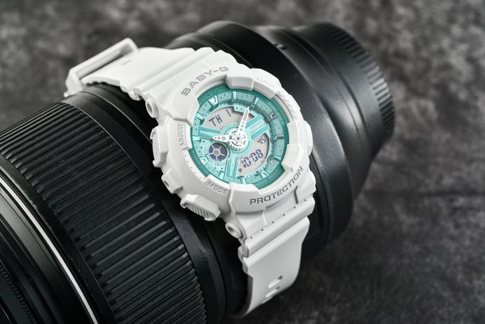 Casio Baby-G X ITZY BA-110XWS-7ADR Seasonal Collection Digital Analog Dial White Resin Band