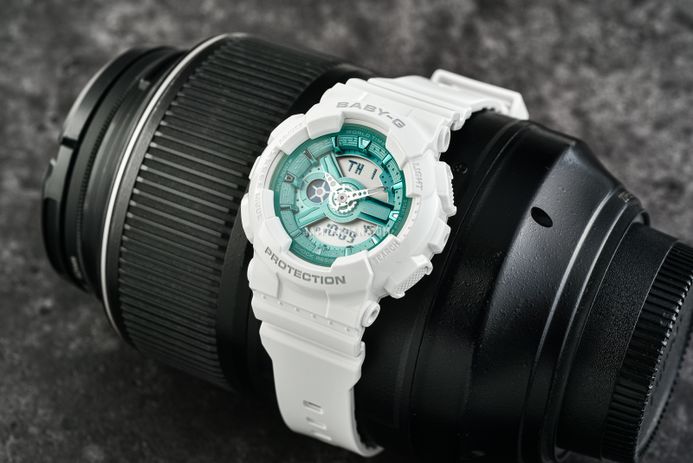 Casio Baby-G X ITZY BA-110XWS-7ADR Seasonal Collection Digital Analog Dial White Resin Band