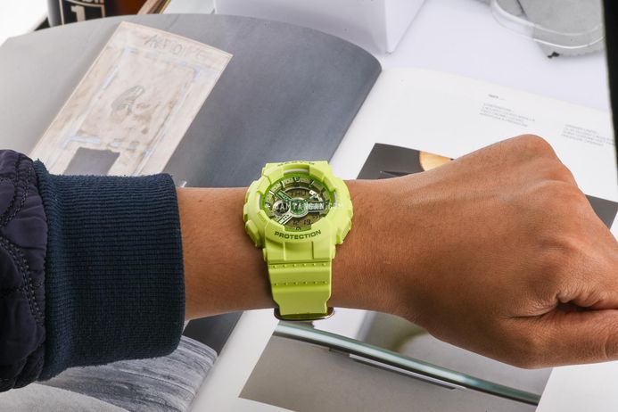Casio Baby-G BA-110YK-3ADR Y2K Inspired Digital Analog Dial Green Resin Band