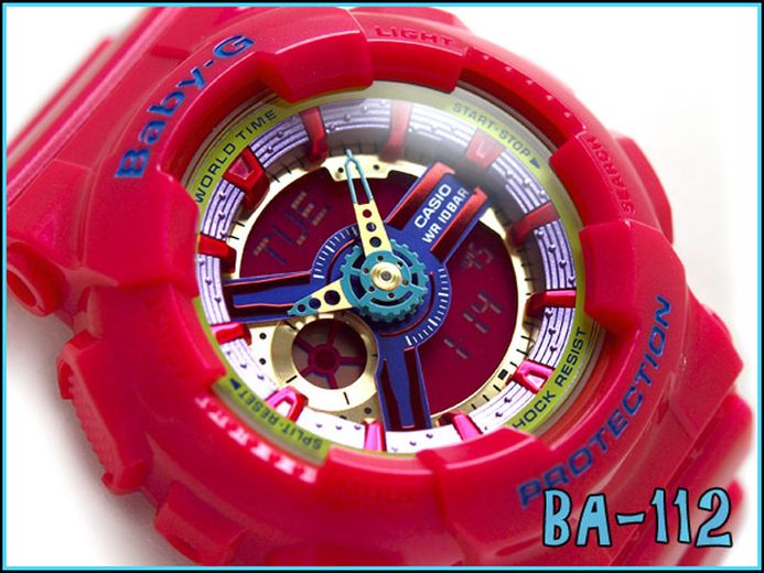 Casio Baby-G BA110 Series Anadigi Neon Color Pink x