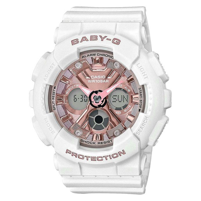 Casio Baby-G BA-130-7A1DR Beach Fashions Digital Analog Dial White Resin  Band