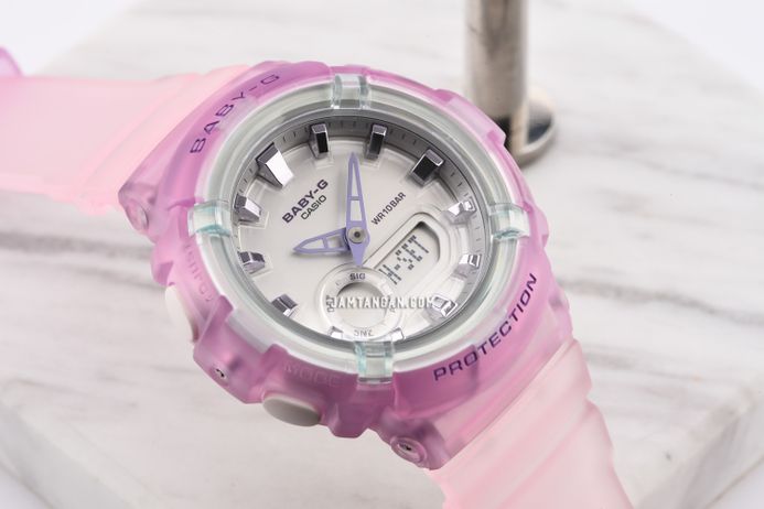 Casio Baby-G BGA-280-6ADR Standard Ladies Digital Analog Dial Light Purple Clear Resin Band