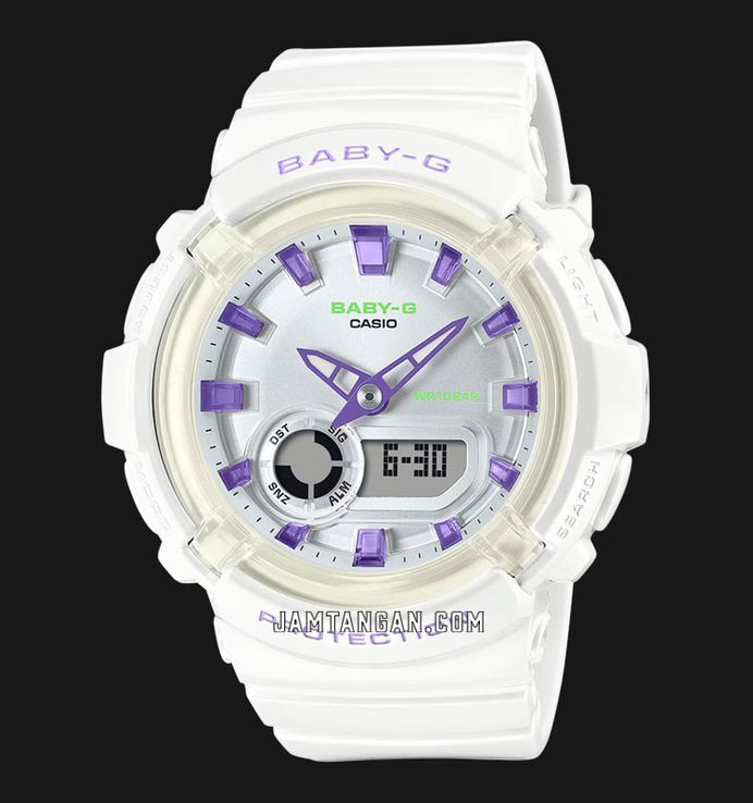 Casio Baby-G BGA-280DN-7ADR Dance Floor Digital Analog Dial White Resin Band