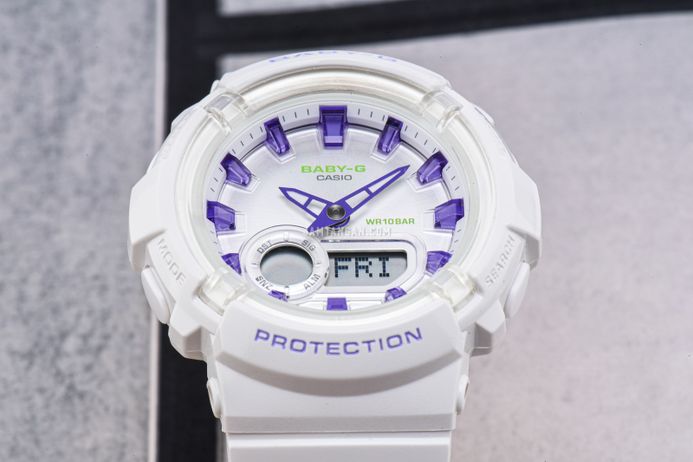 Casio Baby-G BGA-280DN-7ADR Dance Floor Digital Analog Dial White Resin Band