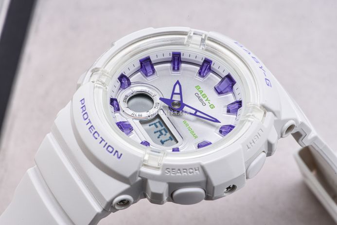 Casio Baby-G BGA-280DN-7ADR Dance Floor Digital Analog Dial White Resin Band
