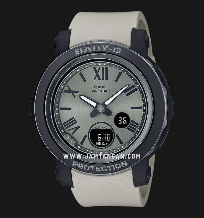 Casio Baby-G BGA-290-8ADR Standard Ladies Grey Digital Analog Dial Light Grey Resin Band