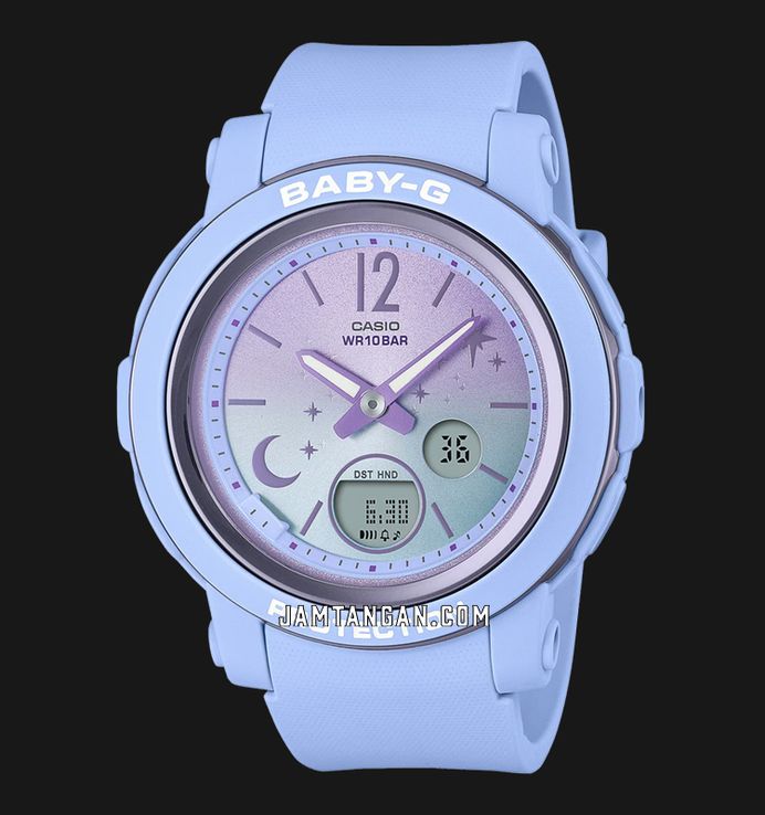 Casio Baby-G BGA-290DS-2AJF Moon & Stars Digital Analog Gradation Dial Blue Pastel Resin Band (JDM)