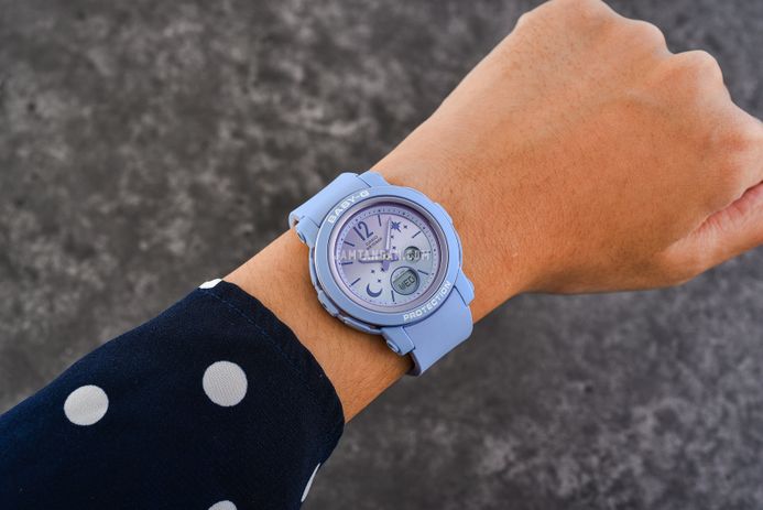 Casio Baby-G BGA-290DS-2AJF Moon & Stars Digital Analog Gradation Dial Blue Pastel Resin Band (JDM)