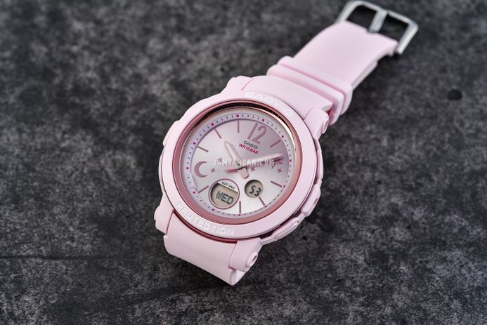 Casio Baby-G BGA-290DS-4ADR Moon & Stars Digital Analog Gradation Dial Pink Resin Band