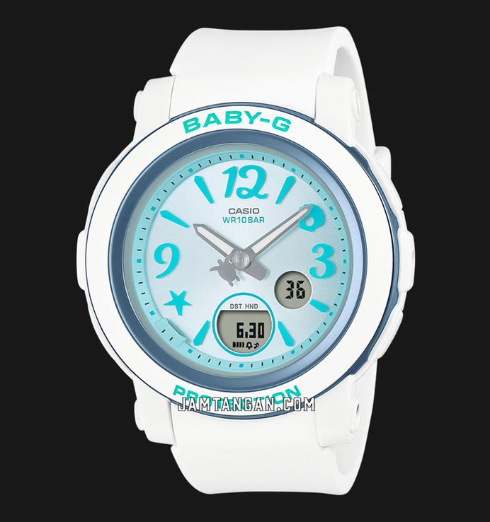 Casio Baby-G BGA-290US-2ADR Sea Elements Series Digital Analog Dial White Resin Band
