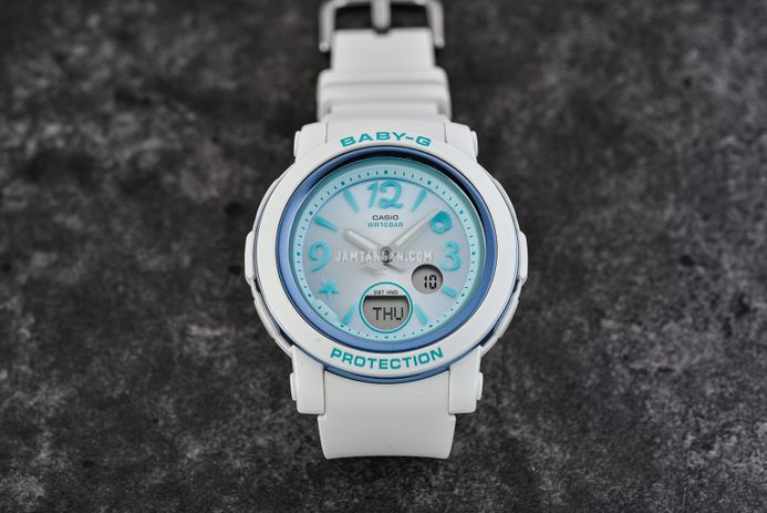 Casio Baby-G BGA-290US-2ADR Sea Elements Series Digital Analog Dial White Resin Band