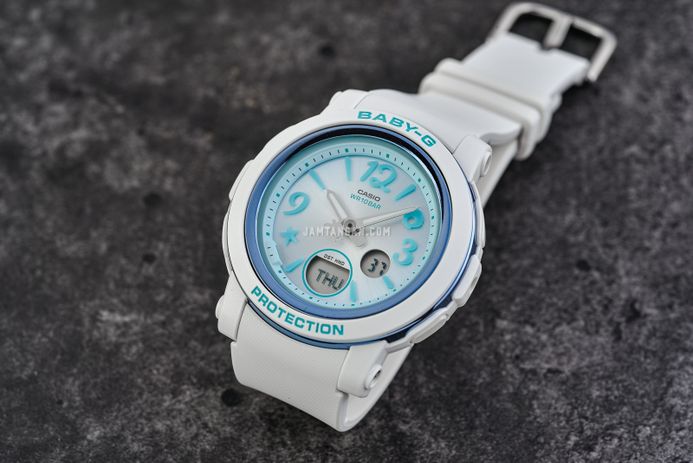 Casio Baby-G BGA-290US-2ADR Sea Elements Series Digital Analog Dial White Resin Band
