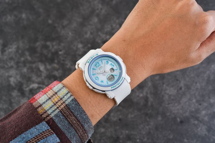 Casio Baby-G BGA-290US-2ADR Sea Elements Series Digital Analog Dial White Resin Band