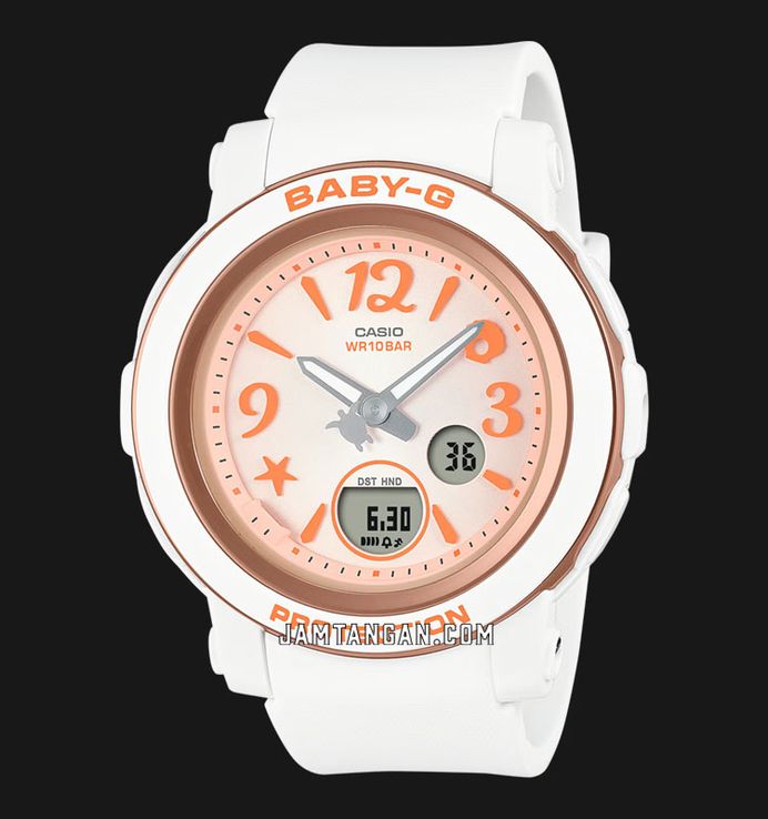 Casio Baby-G BGA-290US-4ADR Sea Elements Series Digital Analog Dial White Resin Band