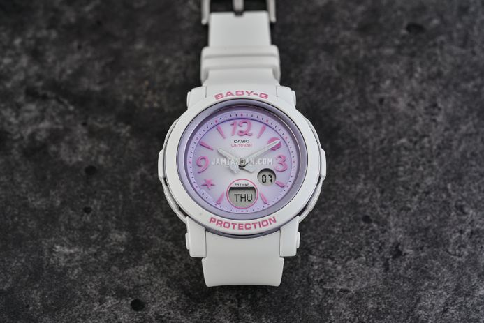 Casio Baby-G BGA-290US-6ADR Sea Elements Series Digital Analog Purple Dial White Resin Band