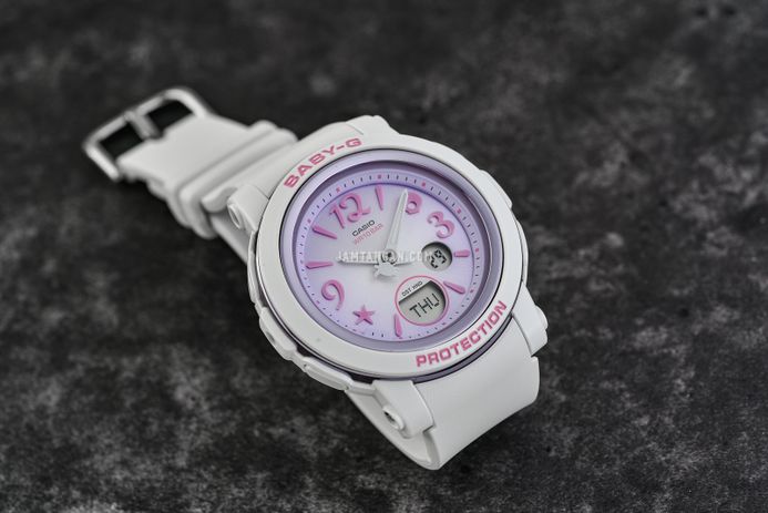 Casio Baby-G BGA-290US-6ADR Sea Elements Series Digital Analog Purple Dial White Resin Band