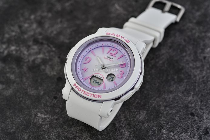 Casio Baby-G BGA-290US-6ADR Sea Elements Series Digital Analog Purple Dial White Resin Band