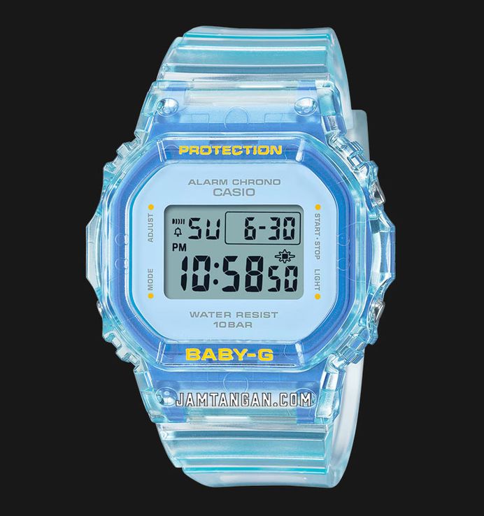 Casio Baby-G BGD-565SJ-2DR Summer Jelly Colours Digital Dial Blue Transparent Band