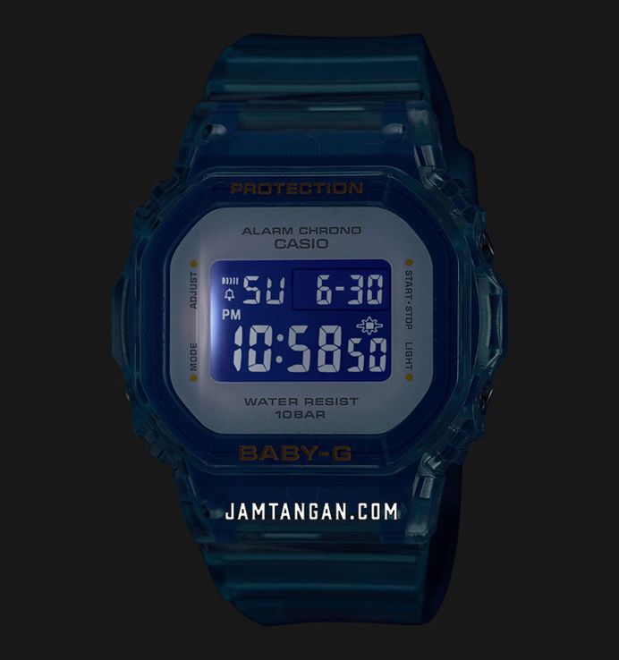 Casio Baby-G BGD-565SJ-2DR Summer Jelly Colours Digital Dial Blue Transparent Band