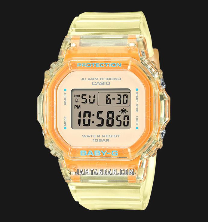 Casio Baby-G BGD-565SJ-9DR Summer Jelly Colours Digital Yellow Dial Transparent Yellow Resin Band
