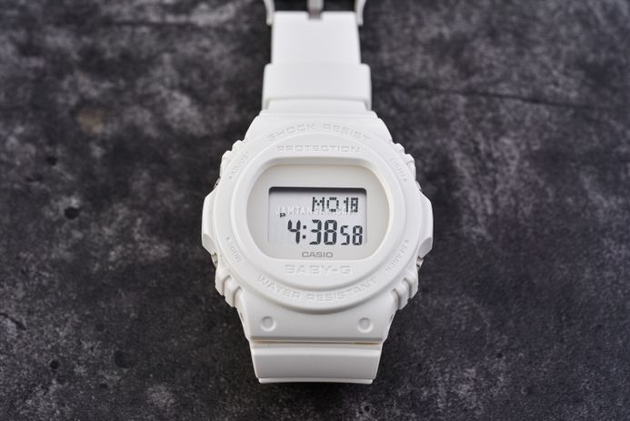 Casio Baby-G BGD-570-7DR Classic Retro Ladies White Digital Dial White Resin Band