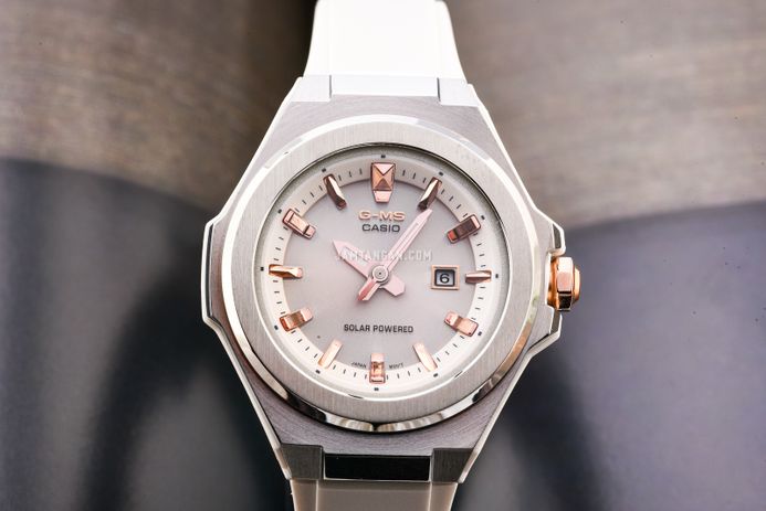 Casio Baby-G MSG Series MSG-S500-7ADR Tough Solar Silver Dial White Resin Band
