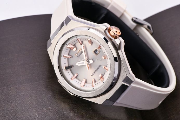 Casio Baby-G MSG Series MSG-S500-7ADR Tough Solar Silver Dial White Resin Band