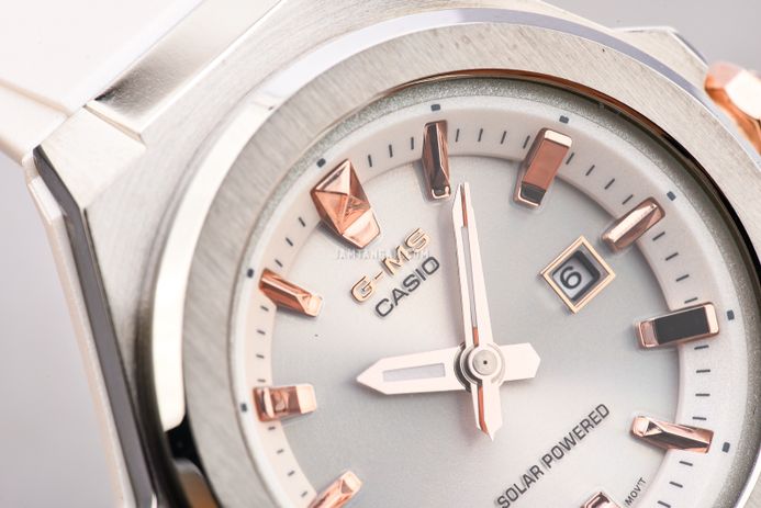 Casio Baby-G MSG Series MSG-S500-7ADR Tough Solar Silver Dial White Resin Band