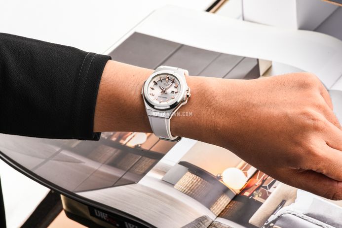 Casio Baby-G MSG Series MSG-S500-7ADR Tough Solar Silver Dial White Resin Band